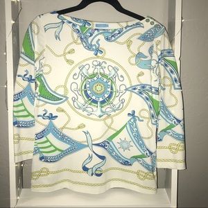 J. McLaughlin signature 3/4 sleeve tee